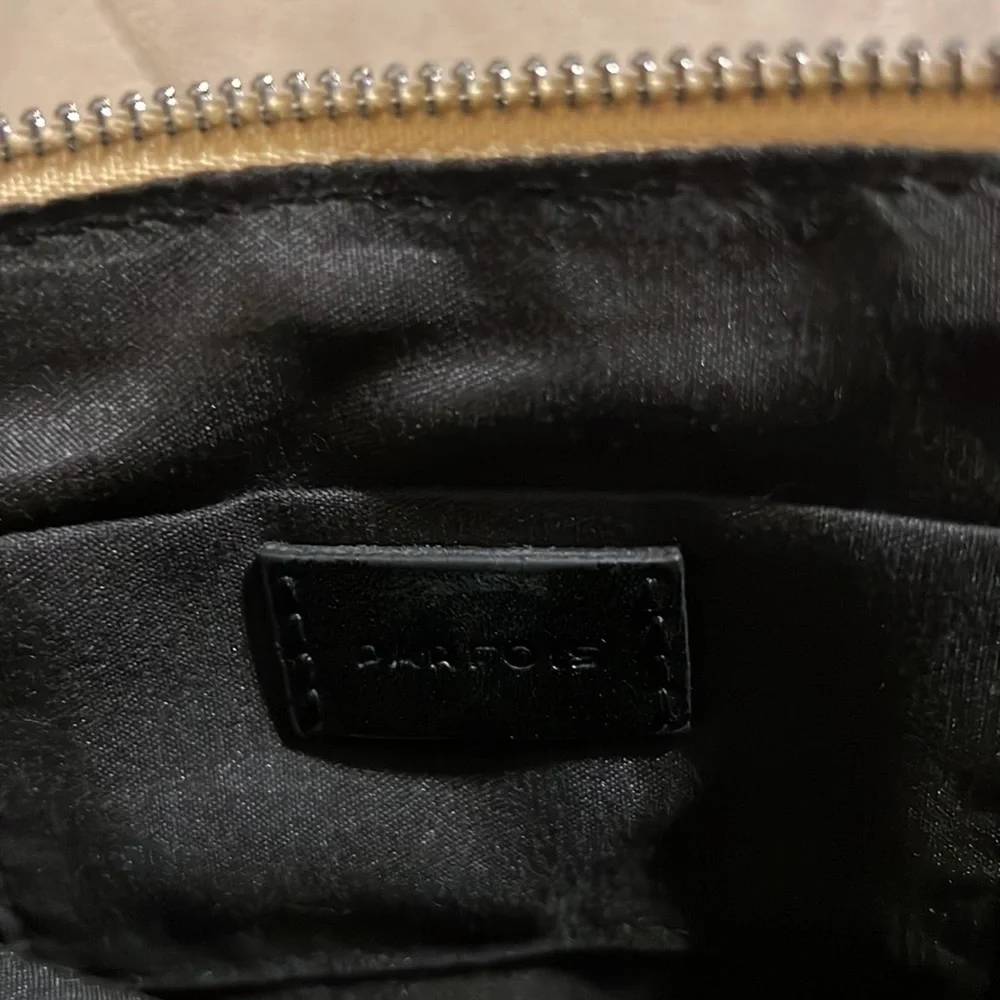 PAROIS Jute CrossBody Purse with Black Leather‎ Strap